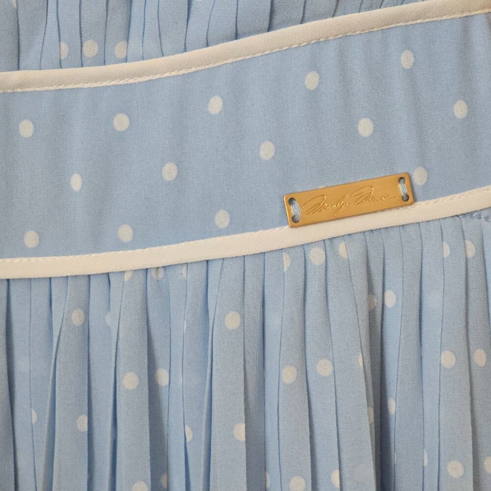 Torrid x Marilyn Monroe Blue Tiered Polka Dot Pleated Midi Dress Size 12 NWT - Picture 6 of 15